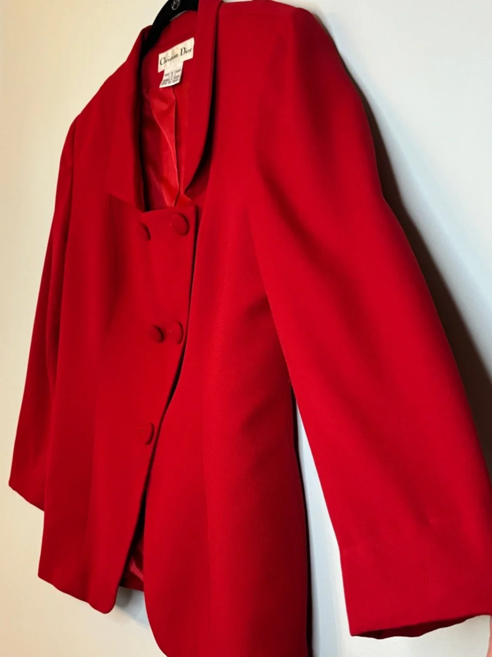 Vintage Christian Dior Red Power Blazer